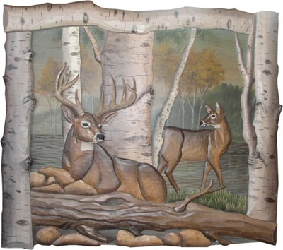 Arte de pared familiar ciervos zeckos - 32" x 32" Foto 1 de 3