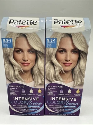 2x Schwarzkopf Palette Intensive Color Creme 9,5-1 (C9) Silver Blonde Permanent  - Image 1 of 4