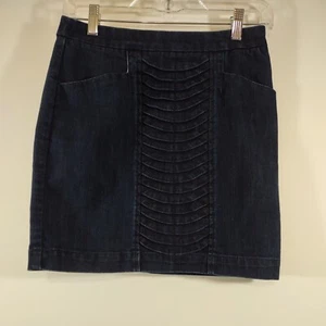 Anthropologie Leifsdottir Women's Denim Straight Skirt, Back Zip, #5238 - Picture 1 of 5
