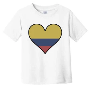 Colombian Flag T-Shirt - Cute Colombian Flag Heart - Colombia Toddler Shirt - Picture 1 of 2