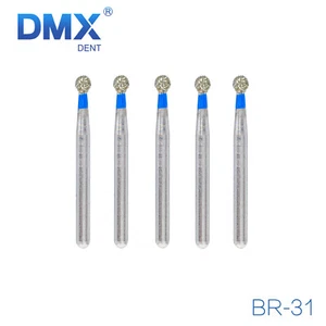 5pcs DMXDENT Dental Diamond Burs Ball Round BR-31 For High Speed Handpiece - Picture 1 of 2