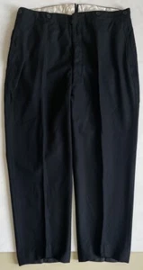 Vtg 1950s Mens Bespoke Cinch Back Fishtail Wool Flannel Trousers - Imagen 1 de 14
