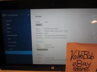 Microsoft Surface 2 1572 TABLET Windows 8.1 32GB - BAD BATTERY NoPwrCord - WORKS - Image 1 of 4