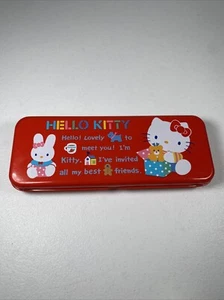 RARE Vintage 1987 Hello Kitty Pen Pencil Hard Case Red Sanrio Made In Japan - Picture 1 of 15