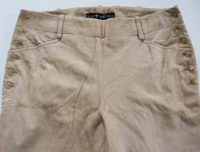 $1998 RALPH LAUREN ETIQUETA NEGRA Beige GENUINO GAMUZA Pantalones Pantalones US-6 Foto 1 de 4