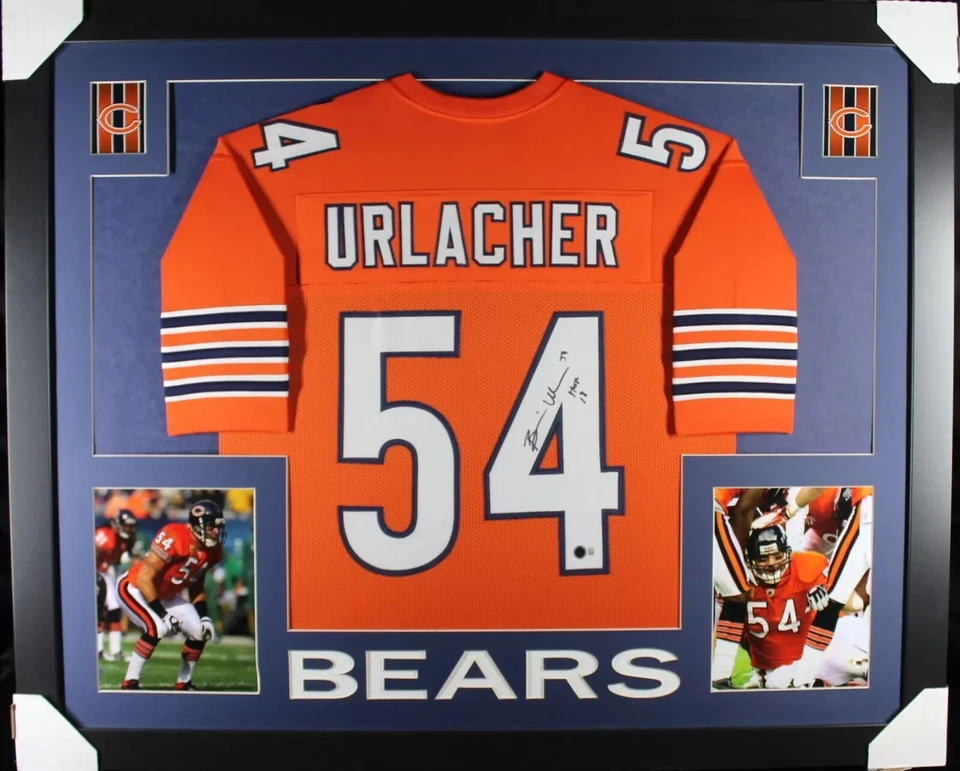 BRIAN URLACHER Signed/Autographed Custom Jersey in 35x43 Frame  - Beckett/BAS - Image 1 of 1