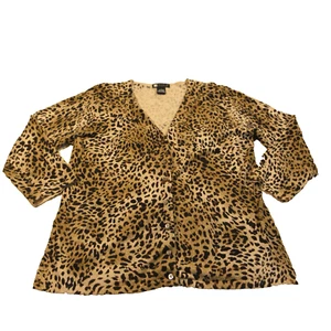 Women's Carole Little Cardigan animal print size medium - Picture 1 of 9