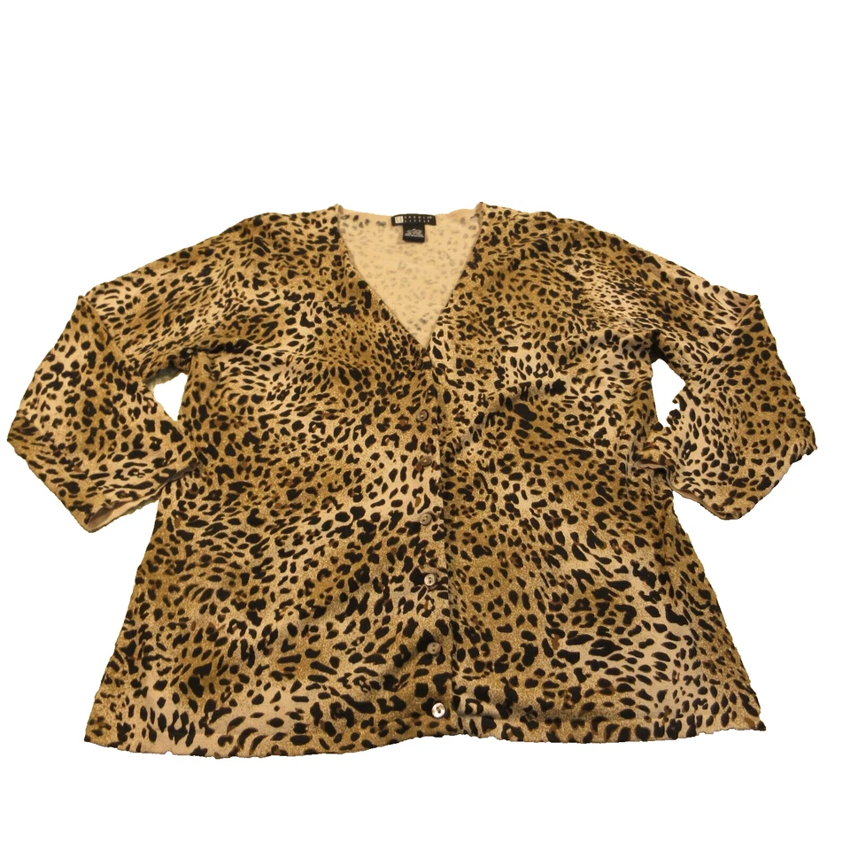 Женский кардиган Carole Little с анималистическим принтом размер средний - Изображение 1 из 4