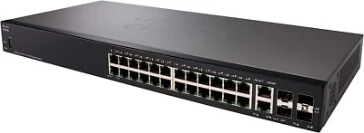 Cisco Systems SF250-24 Smart Switch, 24 10/100 Fast Ethernet Ports, 2 GbE Uplink - Image 1 of 3