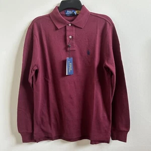 Polo Ralph Lauren Men’s Classic Fit Long Sleeve Mesh Polo Red L - Picture 1 of 5
