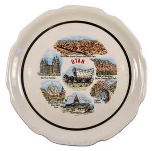 Utah State Souvenir Piatto Ottagonale 8 Lati Oro Evidenziato Bordo Decorativo (O2) - Foto 1 di 5