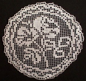 Antique Filet Lace Cocktail Coasters - Round 4-3/4" Set Of 10 - Picture 1 of 10