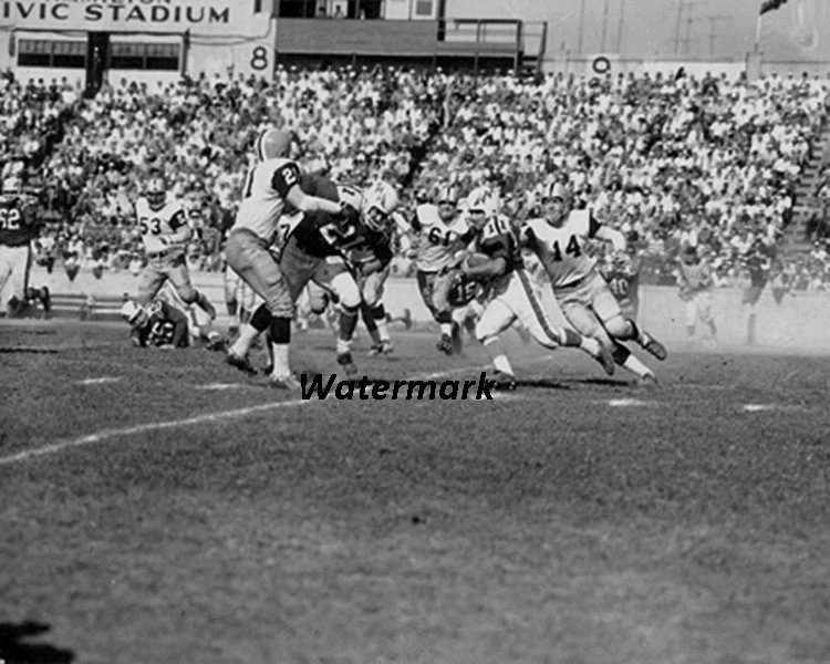 Foto CFL 1957 Ottawa Rough Riders vs Hamilton Tiger Cats blanco y negro 8 X 10 Foto 1 de 1