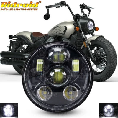 For Indian Scout Bobber 5-3/4" 5.75inch LED Headlight Projector Hi/Lo Beam Black Foto 1 de 4