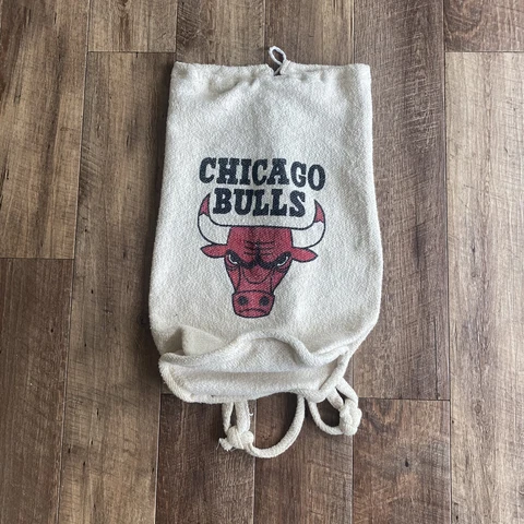 Vintage Chicago Bulls Woven Terry Cloth Boho Drawstring Backpack 22x14x10 Cover