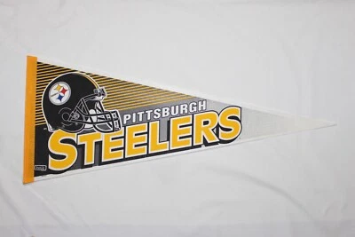 Moeda de feltro vintage PITTSBURGH STEELERS NFL tamanho completo 12x30" anos 90 Wincraft - Imagem 1 de 4