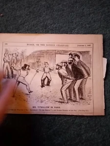 Kvc15 Ephemera 1867 punch cartoon Mr titwillow in Paris fencing  - Picture 1 of 1