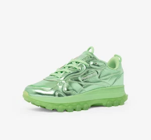 Youth Girls Reebok Cardi B Classic Leather Shoes Size 4.5 Green HR0449 - Picture 1 of 10