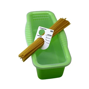 Microwave Pasta Cooker Green With Portion Tool BPA-Free Quick Spaghetti Maker - Picture 1 of 9