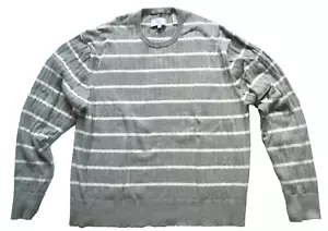 Jack Spade Bleeker Street NY 100% Cotton Gray Ivory Striped Sweater Men's XXL - Picture 1 of 4