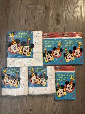 Mickey Mouse Birthday Party Invitations & Napkins Party Supplies Hallmark Lot - Image 1 of 4