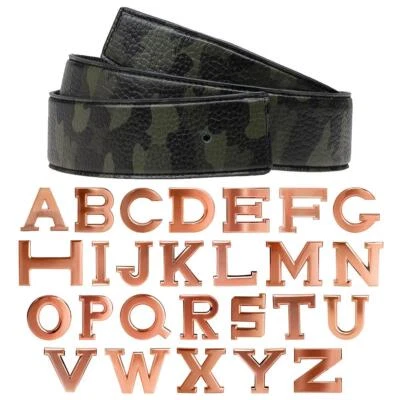 ERDI ÜNVER Ledergürtel Wendegürtel in Camosflash mit Gürtelschnalle 40mm H Gürtel Rose Gold