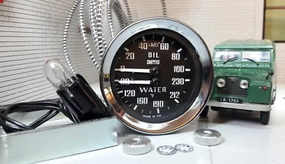 Land Rover Oil Pressure Gauge Water Temperature Dual Smiths 233480 Series 1 2 2a - Image 1 of 4