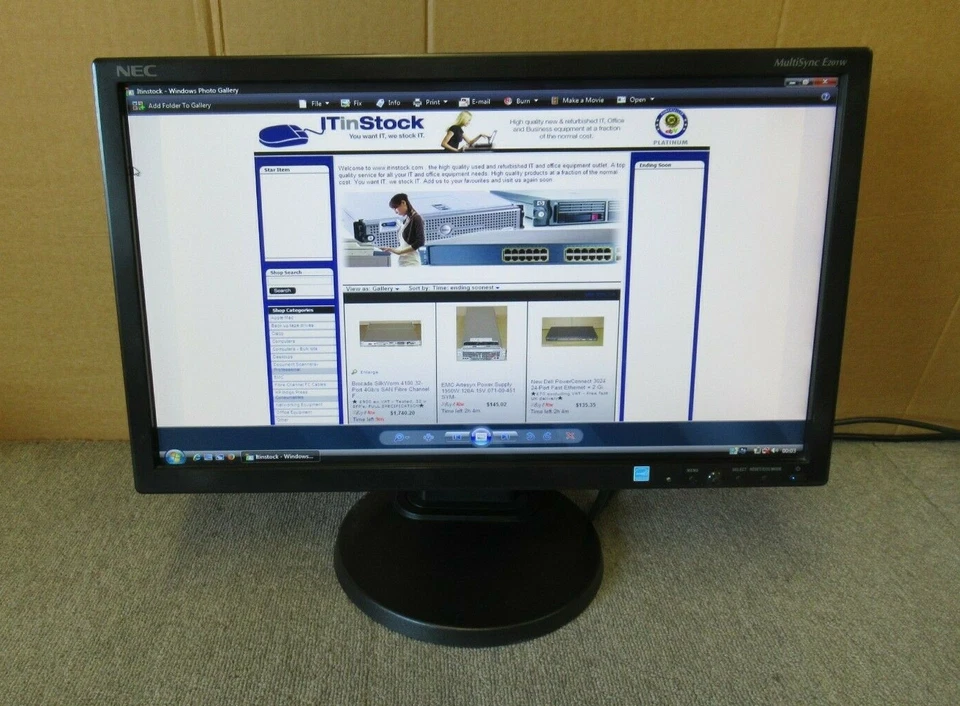 NEC MultiSync L200NX E201W-BK 20" LCD TFT LED Widescreen Mobitor DP DVI VGA - Image 1 of 4
