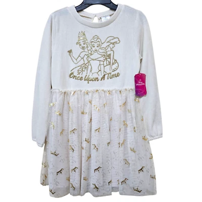Disney Princess Dress Girls Long Sleeves Mixed Media Sizes S (6-6X) & M (7-8) - Image 1 of 4