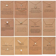Pendant Clavicle Chain Jewelry Card Fashion Women Animal Heart Necklace Charms