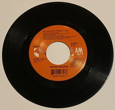 Gin Blossoms " As Long As it Matters / Allison Road ( Live ) "  45 vinyl record Foto 1 de 2