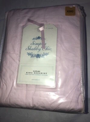 Falda Cama Simply Shabby Chic Rachel Ashwell King Polvo Volantes Rosa 100% Algodón Foto 1 de 4