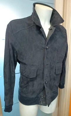 GIUBBINO UOMO NERO TG. 48 VESTE 50 IN VERA PELLE E RENNA DOUBLE FACE - GIACCA - Immagine 1 di 4