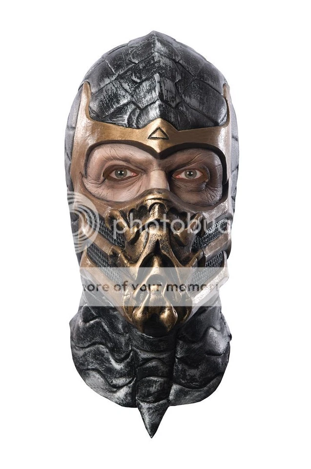 Mens Adult Mortal Kombat Deluxe Scorpion Full Overhead Mask Costume Accessory - Image 1 of 1