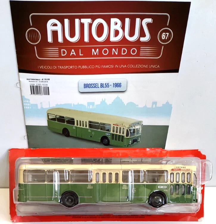 HACHETTE AUTOBUS DAL MONDO 1:43 DIE CAST BUS BROSSEL BL55 1966 CON FASCICOLO 67 - Immagine 1 di 1