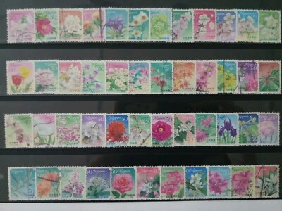 Japan Stamps - Flowers Used Very Fine 10 Sets S3030-9 3079-88 3094-3103 3126-35 - Image 1 of 2