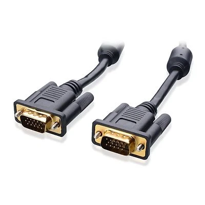 Premium 100ft M/M SVGA Cable Gold Plated VGA HD15 100 Foot New - Black - Image 1 of 3