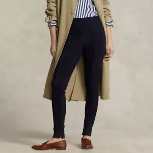 POLO RALPH LAUREN LAMBSKIN SUEDE LEGGING NAVY WOMENS PANT SIZE SMALL NWT$998 - Picture 1 of 14