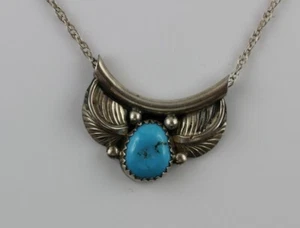 Navajo Indianerschmuck - Kette + Anhänger Silber 925 mit Türkis - 5,27 g - Bild 1 von 6