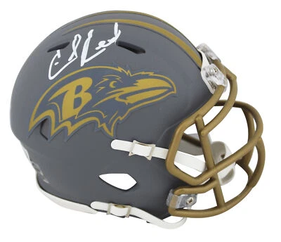 Mini Casco Ravens Ed Reed Auténtico Firmado Velocidad de Pizarra Alterna BAS Testigo Foto 1 de 2