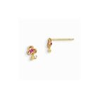 14k Yellow & Rose Gold CZ Children's Clover Earrings 7mm x 4mm Madi K Jewelry