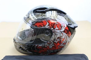Xpeed Full Face Motorcycle Helmet  New! Extra Small XS Black Red - Picture 1 of 6