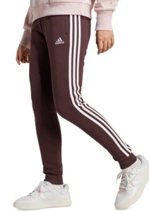 Pantalón de chándal Adidas para mujer de 3 rayas de algodón polar marrón sombra S - Imagen 1 de 5