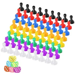 78Pcs Plastic Pawn Chess Pieces Multicolor Board Games Accessories for Tabletop - Picture 1 of 7