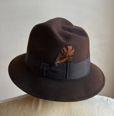 Sombrero Fedora Dobbs Vintage Nueva York Negro Talla 6 7/8 Foto 1 de 4