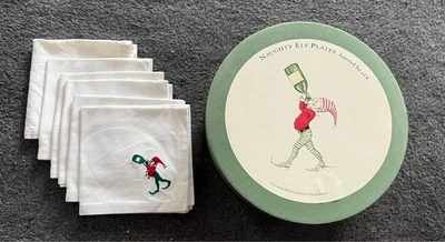 Restauración Hardware Travieso Elfo Platos x 5 y Servilletas de Tela Vacaciones de Navidad Foto 1 de 4