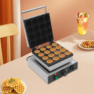 16 Grid Commercial Mini Waffle Maker 1750W Nonstick Electric Fast Waffle Making - Picture 1 of 17