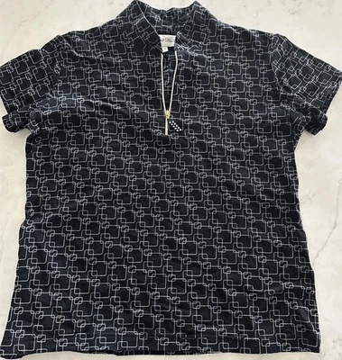 Camisa Polo Deportiva Haley Para Mujer S Azul Marino Estampado Geométrico Golf Tenis Pickleball Foto 1 de 4