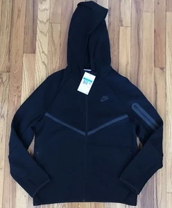Size XL Boys Big Kids Nike Sportswear Tech Fleece Woven Hoodie Black HV5867-010 - Picture 1 of 7