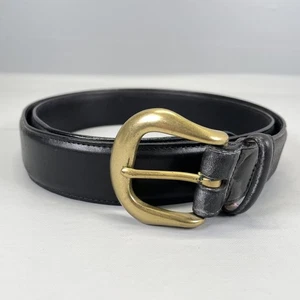 L.L.Bean Cinturón Para Hombres 40 Cuero Negro Latón Sólido Hebilla Vestido Clásico Informal Q703 - Imagen 1 de 10